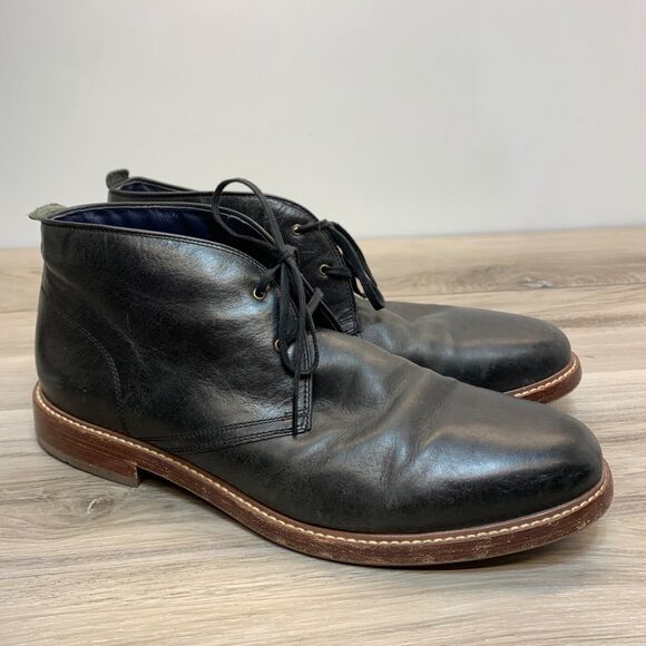 Men\'s Size 13M Cole Haan Tyler Grand Chukka Boots Woodbury Black Leather Lace-Up main image 5